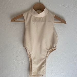Small Zara Nude/Beige High Neck top with front and back string detail RUNS SMALL